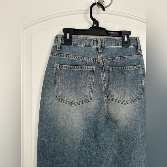 Oak & Fort Medium 90s Acid Wash Distressed High Rise Straight Jeans size small - Picture 7 of 11